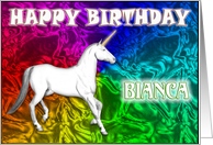 Bianca Birthday, Unicorn Dreams card