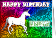 Lindsay Birthday, Unicorn Dreams card