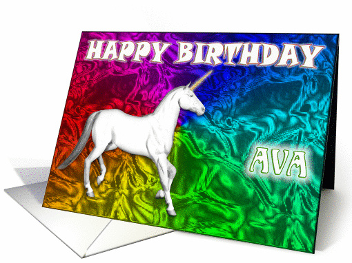 Ava Birthday, Unicorn Dreams card (379328)
