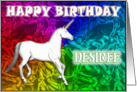 Desiree Birthday, Unicorn Dreams card