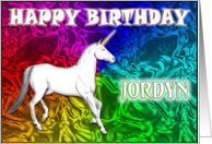 Jordyn Birthday, Unicorn Dreams card