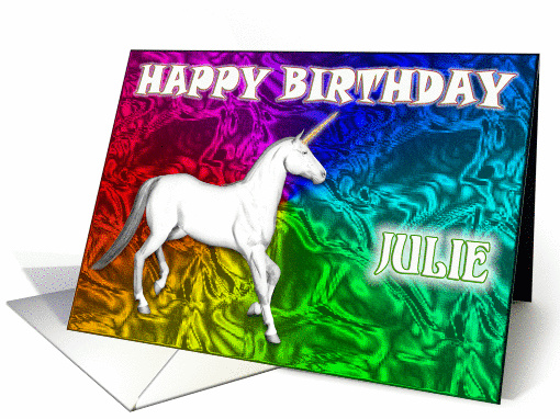 Julie Birthday, Unicorn Dreams card (379360)