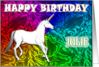 Julie Birthday, Unicorn Dreams card