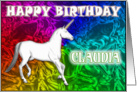 Claudia Birthday, Unicorn Dreams card