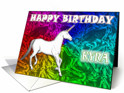 Kyra Birthday, Unicorn Dreams card (379379)