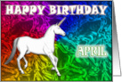 April Birthday, Unicorn Dreams card