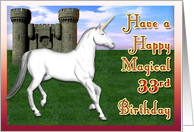 Magical 33rd Birthday, Unicorn Castle card