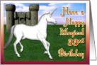 Magical 33rd Birthday, Unicorn Castle card