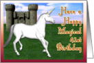 Magical 41st Birthday, Unicorn Castle card