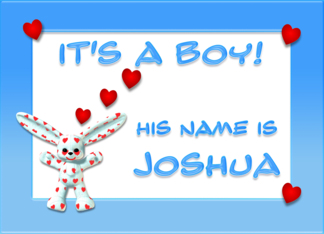 It's a boy, Joshua