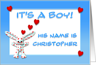 It’s a boy, Christopher card