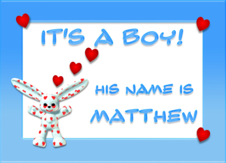 It's a boy, Matthew
