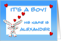 It’s a boy, Alexander card