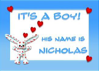 It's a boy, Nicholas