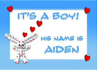It's a boy, Aiden