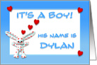 It’s a boy, Dylan card