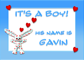 It's a boy, Gavin