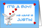 It’s a boy, Justin card