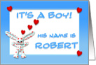 It’s a boy, Robert card