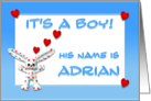 It’s a boy, Adrian card