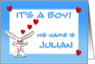 It’s a boy, Julian card