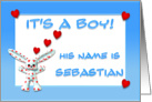 It’s a boy, Sebastian card