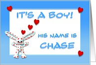 It’s a boy, Chase card
