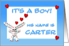 It’s a boy, Carter card