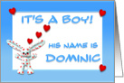 It’s a boy, Dominic card