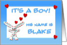 It’s a boy, Blake card