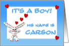 It’s a boy, Carson card