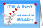It’s a boy, Brady card