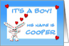 It’s a boy, Cooper card
