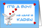 It’s a boy, Kaden card