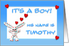It’s a boy, Timothy card
