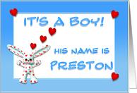 It’s a boy, Preston card