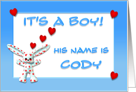 It’s a boy, Cody card