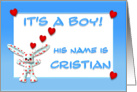 It’s a boy, Cristian card