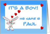 It’s a boy, Paul card