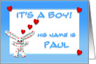It’s a boy, Paul card