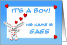 It’s a boy, Gage card