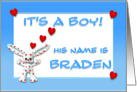 It’s a boy, Braden card