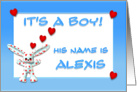 It’s a boy, Alexis card