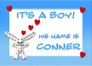 It's a boy, Conner