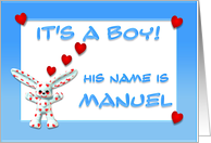 It’s a boy, Manuel card