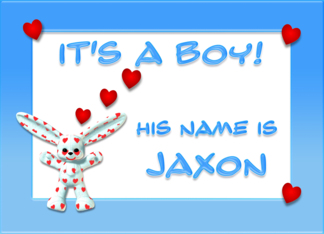 It's a boy, Jaxon