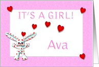 Ava Birth Announcement (girl) card