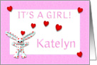 Katelyn’s Birth Announcement (girl) card