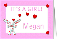 Megan’s Birth Announcement (girl) card
