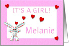 Melanie’s Birth Announcement (girl) card
